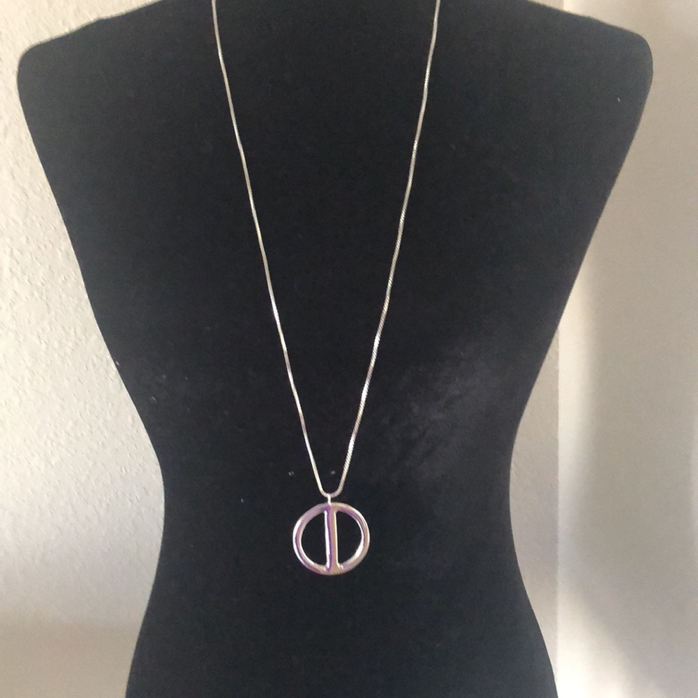 WHITE HOUSE BLACK MARKET CUFF BRACELET & CIRCLE PENDANT NECKLACE W/ BAGUETTES - Picture 8 of 12